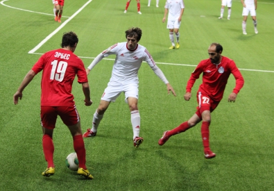 Эпизод матча "Восток" - "Спартак". Фото ©Vesti.kz