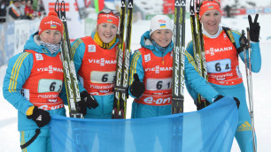 Украинские биатлонистки выиграли первую эстафету сезона в Кубке мира