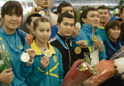 Чемпионы и призеры континентального первенства Азии. Фото предоставлено пресс-службой Федерации дзюдо Казахстана