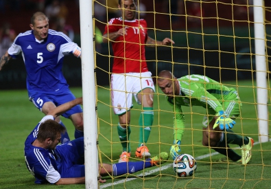 Игровой момент матча Венгрия - Казахстан. Фото с сайта mlsz.hu