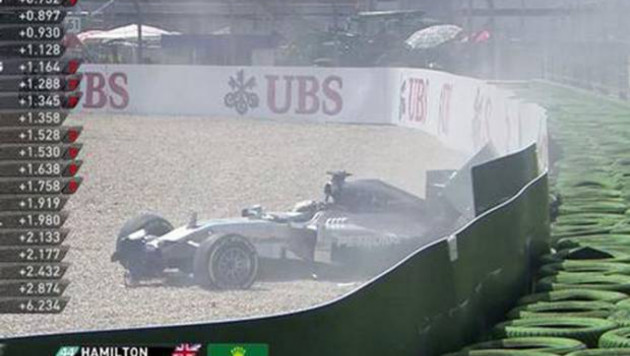 Льюис Хэмилтон попал в аварию на квалификации Гран-при Германии