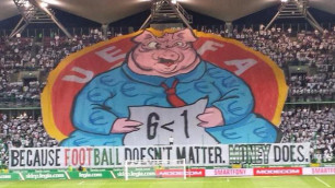 Фанаты "Легии" изобразили УЕФА в виде свиньи