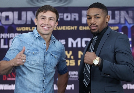 Геннадий Головкин и  Вилли Монро-младший. Фото Boxingscene.com