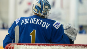 Вратарь сборной Казахстана по хоккею Павел Полуэктов. Фото с сайта ХК "Барыс"