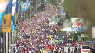 В международном благотворительном марафоне в Алматы приняли участие более 15 тысяч человек