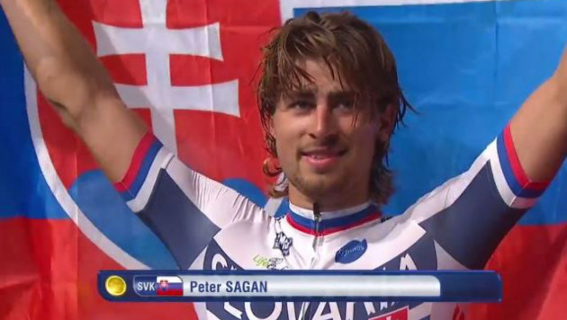 Словак Петер Саган из Tinkoff-Saxo выиграл групповую гонку ЧМ по велоспорту