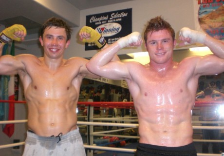 Геннадий Головкин и Сауль Альварес. Фото boxingscene.com