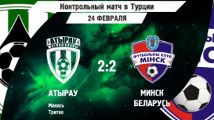 "Атырау" упустил преимущество в два мяча в игре с "Минском"