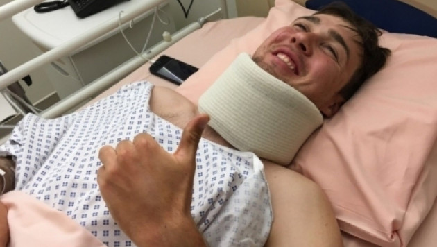 Гонщик "Астаны" избежал серьезных травм после падения со скалы на гонке "Париж-Ницца"