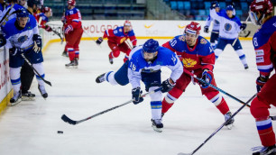 Казахстанские хоккеисты пропустили пять шайб от олимпийской сборной России 