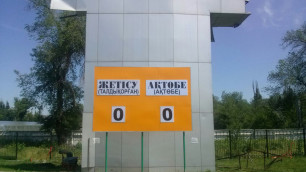 На стадионе ФК "Жетысу" установили "новое" табло после урагана