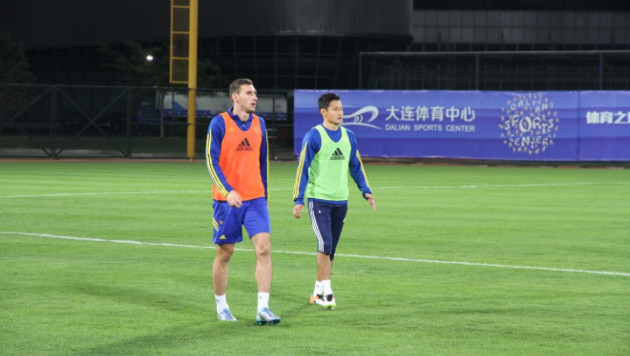 Сборная Казахстана провела тренировку перед игрой с Китаем