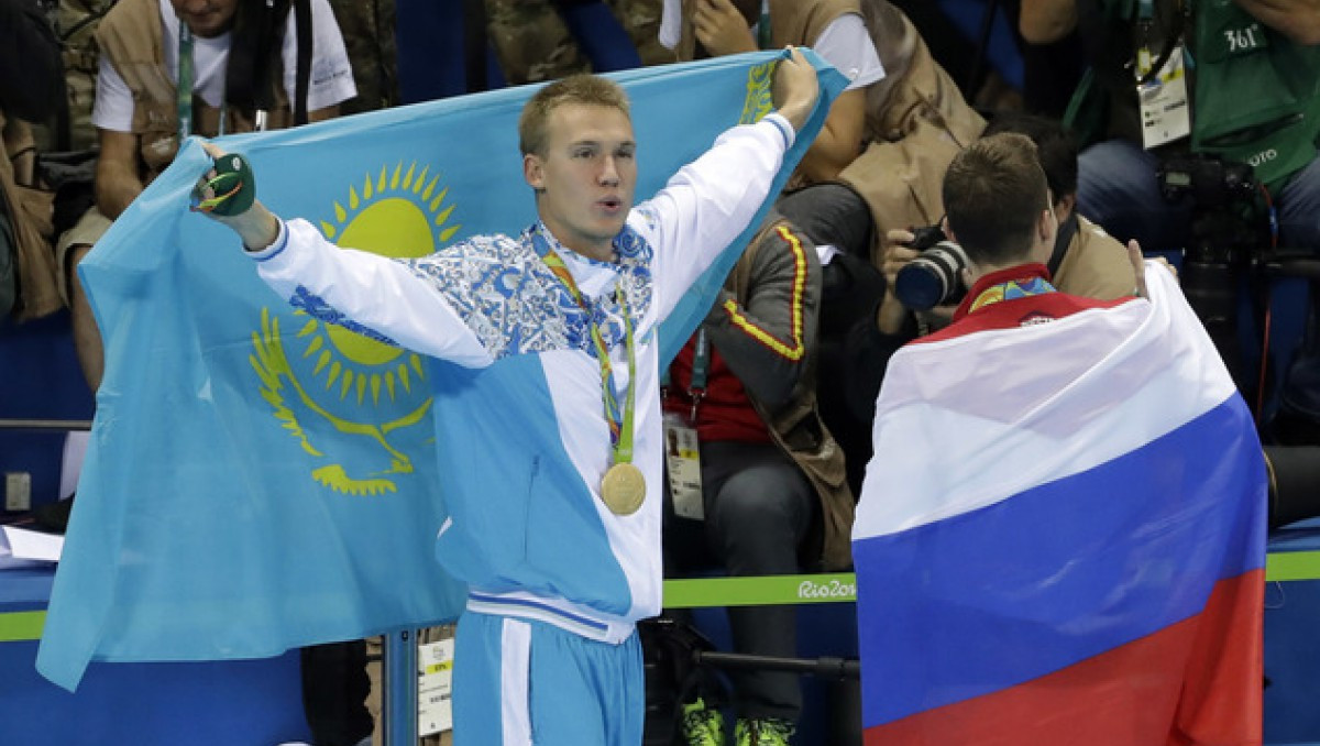 Видео с церемонии награждения олимпийского чемпиона Дмитрия Баландина в Рио-2016