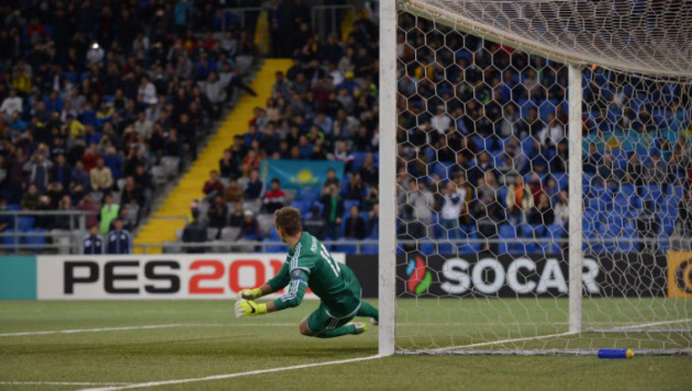 Казахстан пропустил один мяч от Черногории в первом тайме матча отбора на ЧМ-2018