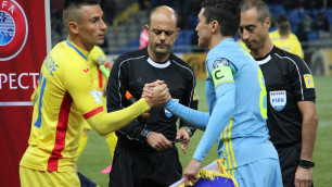 В матче отбора на ЧМ-2018 Казахстан - Румыния завершился первый тайм 