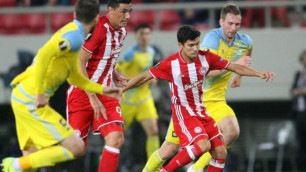 "Астана" и "Олимпиакос" обменялись голами в первом тайме матча Лиги Европы