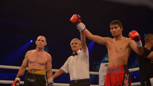 Казахстанец Нурсултанов за 50 секунд уничтожил и выбил с ринга бразильца в вечере бокса Ислам - Кук