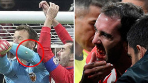 Вратарь "Валенсии" выбил несколько зубов капитану "Атлетико" во время матча