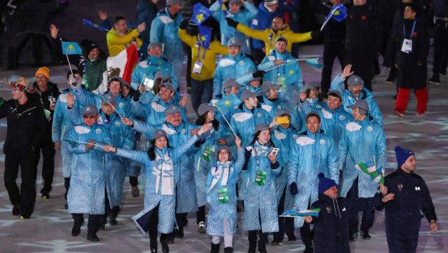 Сборная Казахстана приняла участие в параде спортсменов на закрытии Олимпиады-2018
