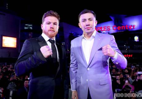 Геннадий Головкин и Сауль Альварес. Фото HBO Boxing