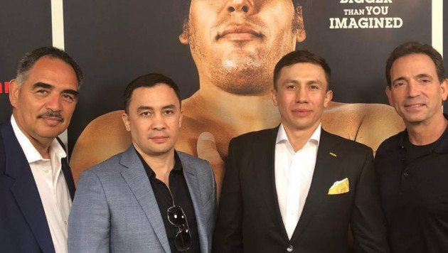 Головкин вместе с братом, тренером и промоутером посетил официальную премьеру фильма от HBO в Голливиде