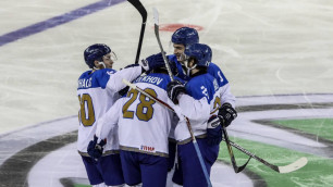 Сборная Казахстана по хоккею одержала вторую подряд разгромную победу на чемпионате мира-2018