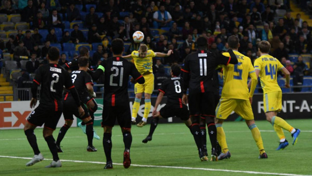"Астана" и "Ренн" играют вничью после первого тайма матча Лиги Европы