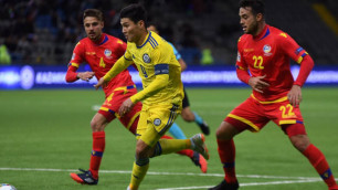 Сборная Казахстана забила два гола в первом тайме решающего матча Лиги наций