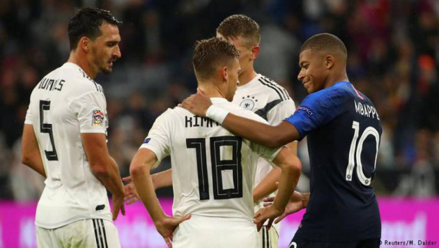 Сборная Германии уступила Франции в Лиге наций и впервые в истории проиграла шесть матчей за год