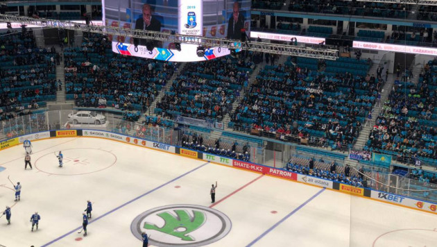 В Нур-Султане не смогли собрать аншлаг на первом матче сборной Казахстана на ЧМ по хоккею