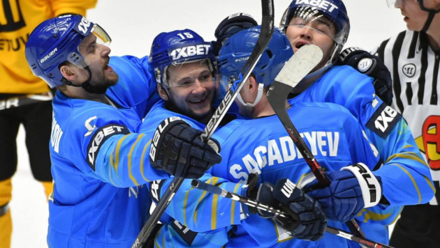 Сборная Казахстана по хоккею обыгрывает Беларусь после стартового периода матча за первое место ЧМ-2019