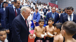 Назарбаев встретился со спортсменами Ассоциации боевых искусств Казахстана на открытии атлетического центра
