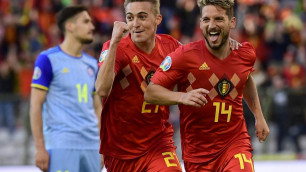 Сборная Казахстана пропустила два гола в первом тайме матча с Бельгией в отборе на Евро-2020