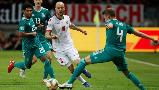 Футболист "Астаны" сыграл полный матч против Германии в отборе на Евро-2020