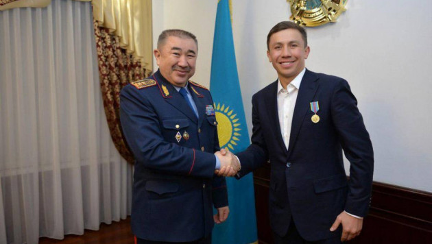 Геннадий Головкин награжден медалью МВД Казахстана