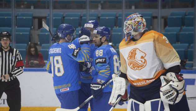 Сборная Казахстана по хоккею одержала вторую разгромную победу в отборе на Олимпиаду-2022