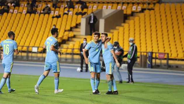 Футболист "Кайрата" забил первый гол Казахстана в домашнем матче Лиги наций