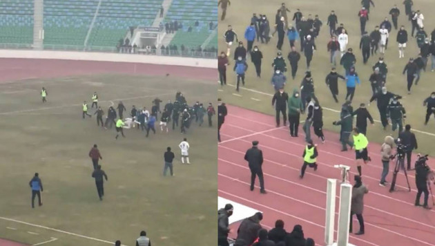 С двух ног в прыжке. Футболисты и фанаты избили судей на поле в Узбекистане