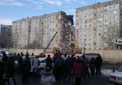 Девятиэтажный жилой дом в Астрахани, где в результате взрыва бытового газа произошло обрушение подъезда. Фото ©РИА Новости