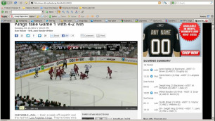 Эпизод матча "Лос-Анджелес Кингз"-"Финикс Койтс". Кадр ролика с официального сайта НХЛ