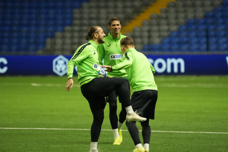 Гиорги Зария и Александр Мартынович на тренировке 