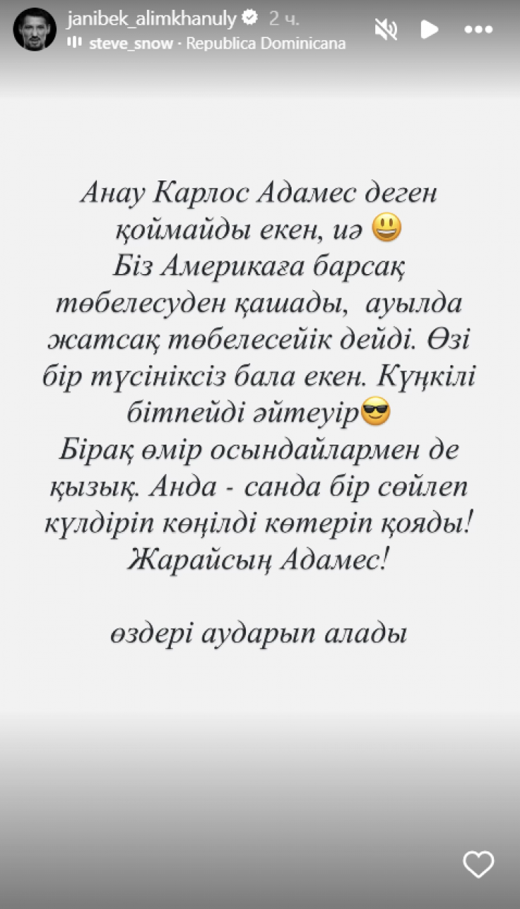 Алимханулы высказался о словах Адамеса