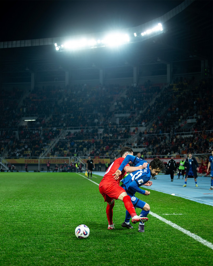 Даурен Жумат в матче Северная Македония - Казахстан