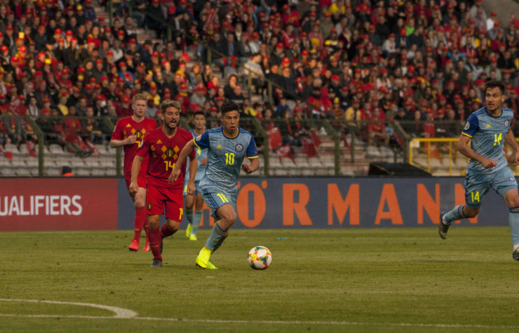 Георгий Жуков в матче Бельгия - Казахстан (2019)