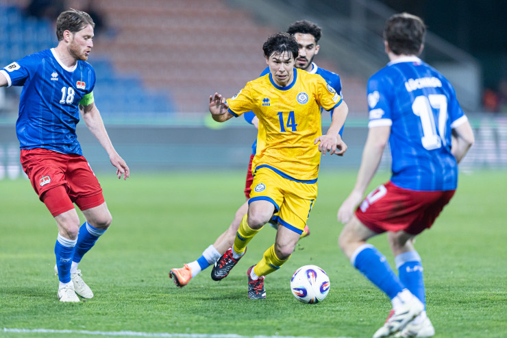 Георгий Жуков в матче Лихтенштейн - Казахстан