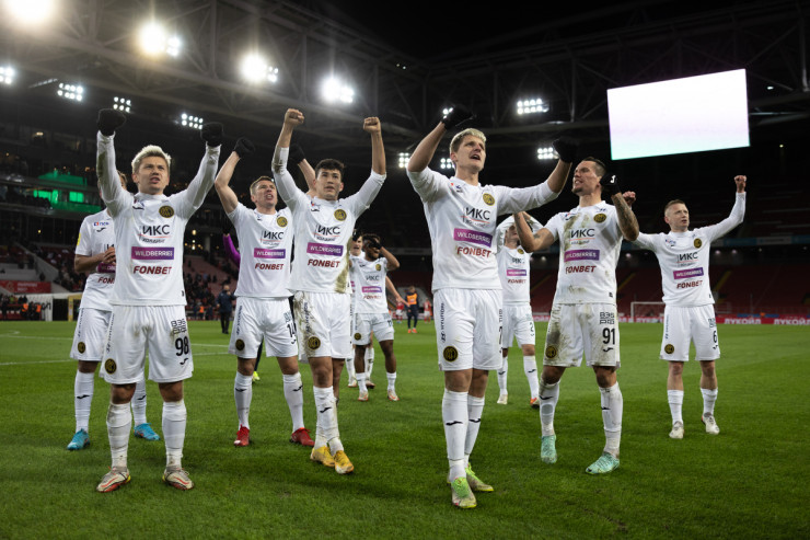 Футболисты ЦСКА после победы над 