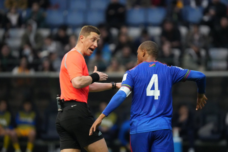 Риаан Ханамуб в матче Казахстан - Намибия