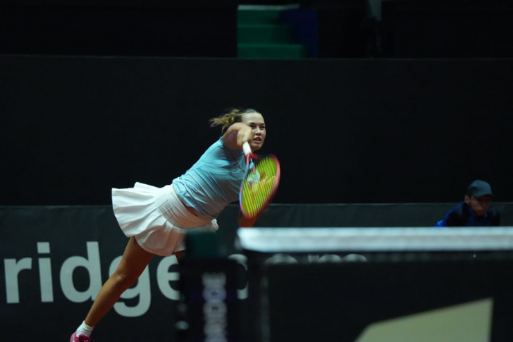 Соня Жиенбаева в матче Кубка Билли Джин Кинг